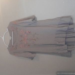 Embroidered tunic style mini dress